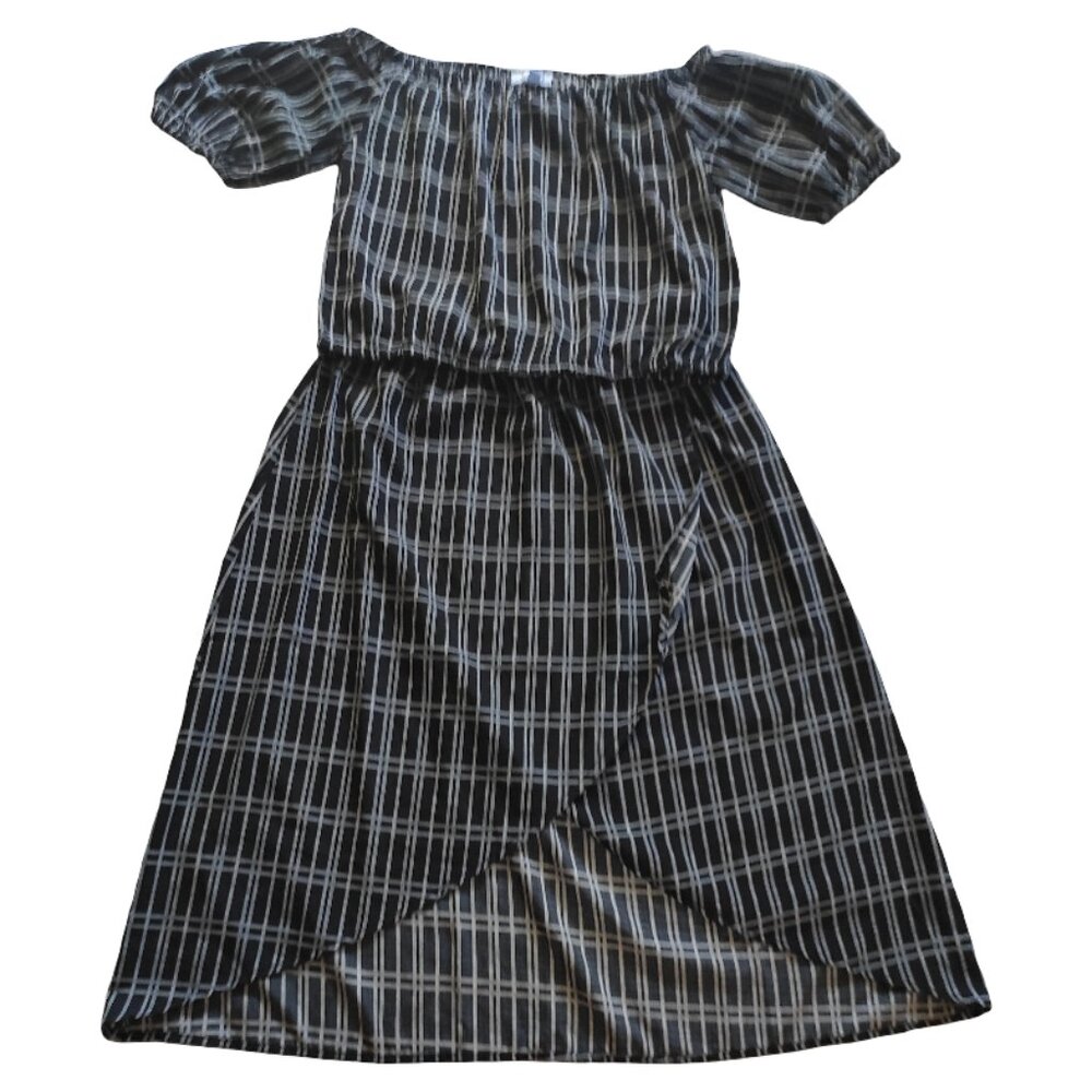 Studio 12 Two-Piece Set Top and Skirt Black with Gray Stripes Size XL New NWOT